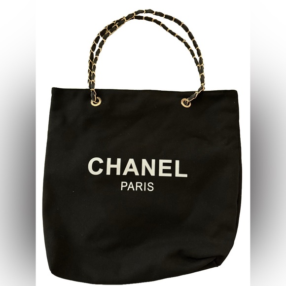 Chanel Makeup Beauty Black Tote with Gold Hardware - Picture 1 of 5